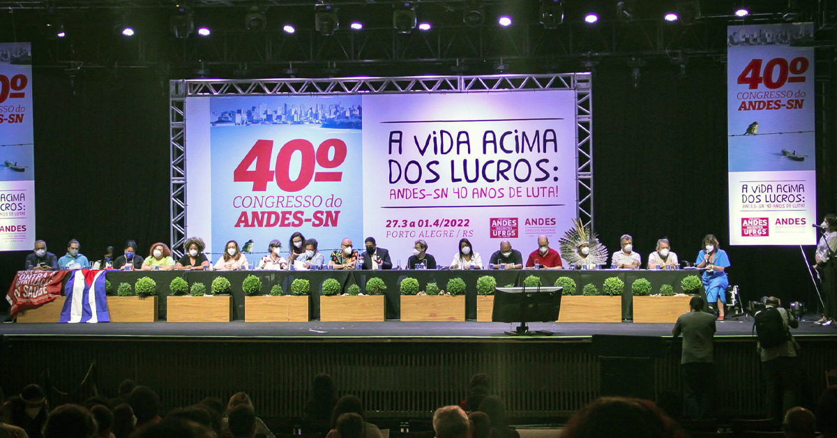 andes 40 congresso home — Aprovação de moções e Carta de Porto Alegre encerram 40° Congresso do ANDES-SN — ADunicamp