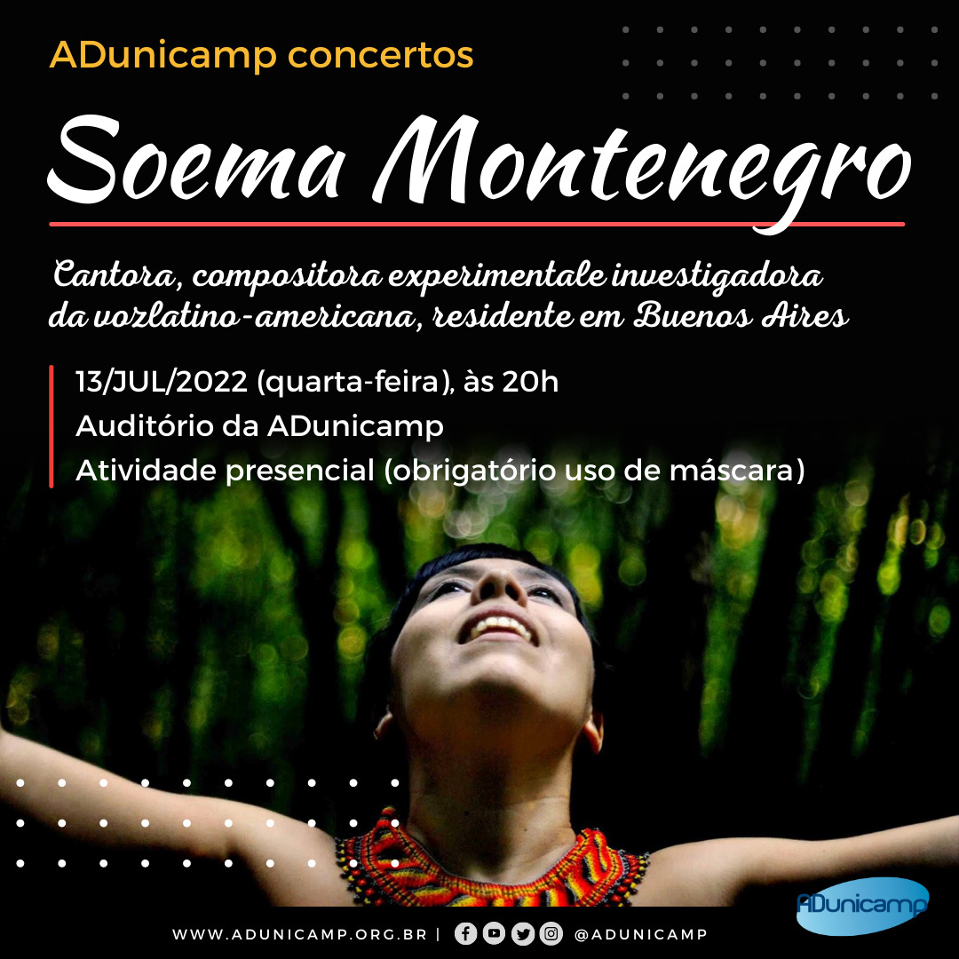 Cultura soema — ADunicamp Concertos recebe a cantora argentina Soema Montenegro — ADunicamp