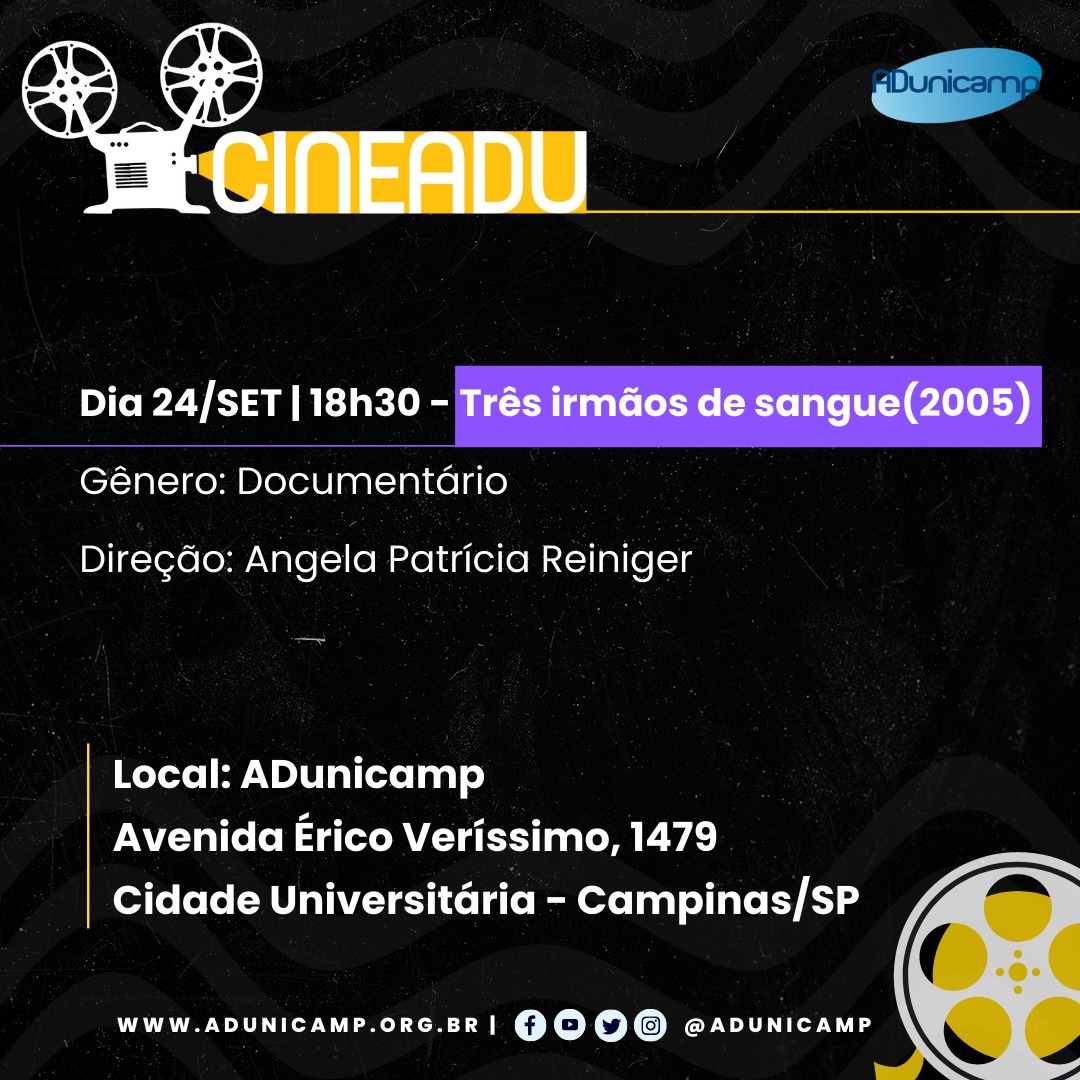 Cinema 22092022 — Cineclube ADu (24/09) | TRÊS IRMÃOS DE SANGUE (2005) — ADunicamp